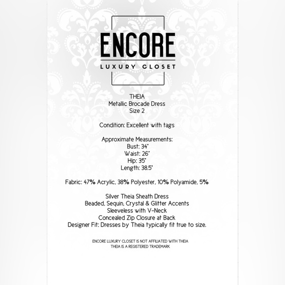 THEIA Metallic Brocade Dress - Picture 16 of 16